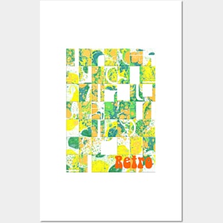 Bright Retro Citrus Squared Posters and Art